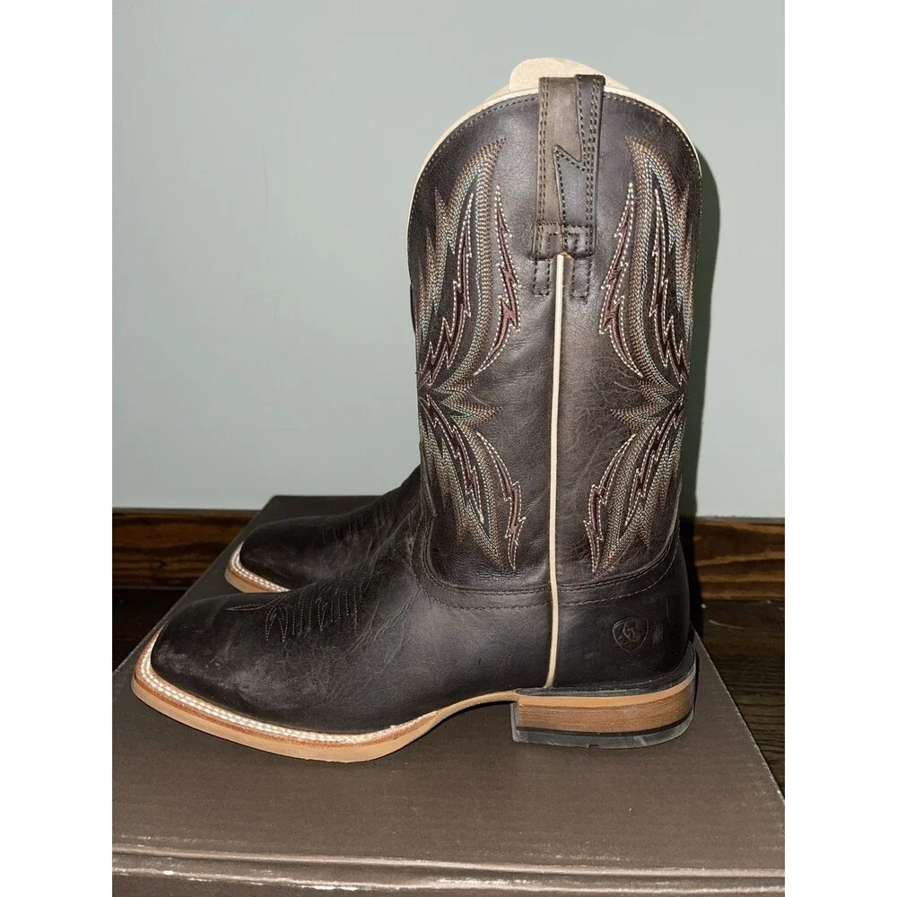 Ariat Men's 9.5 D Arena Rebound Brangus Dark Desert Wide Square Boot Brown